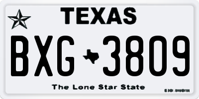 TX license plate BXG3809
