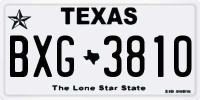 TX license plate BXG3810