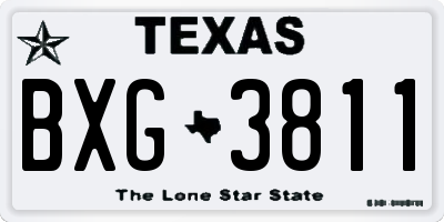 TX license plate BXG3811