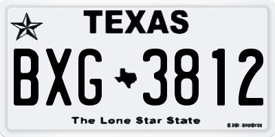 TX license plate BXG3812