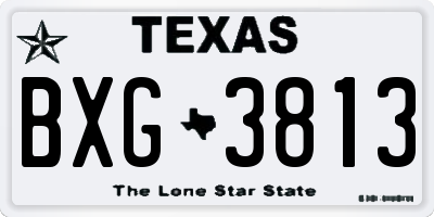 TX license plate BXG3813