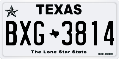 TX license plate BXG3814