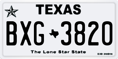 TX license plate BXG3820