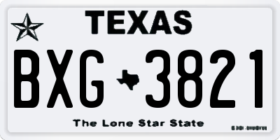 TX license plate BXG3821