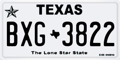 TX license plate BXG3822
