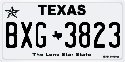 TX license plate BXG3823