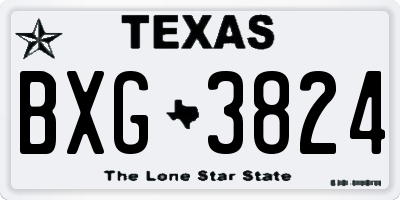 TX license plate BXG3824