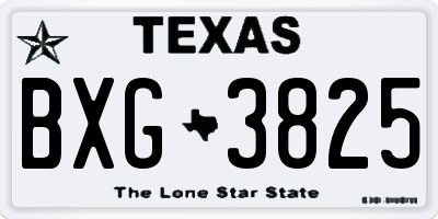TX license plate BXG3825
