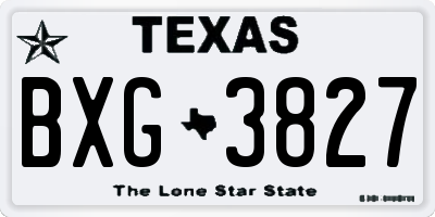 TX license plate BXG3827
