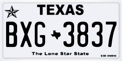 TX license plate BXG3837