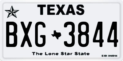 TX license plate BXG3844