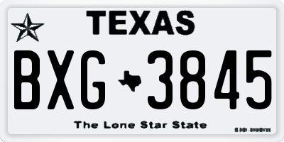 TX license plate BXG3845