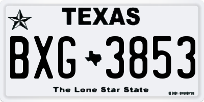 TX license plate BXG3853