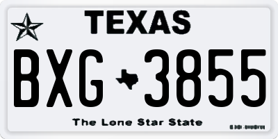 TX license plate BXG3855