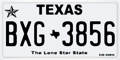 TX license plate BXG3856