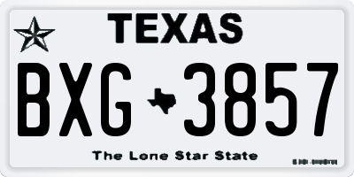TX license plate BXG3857