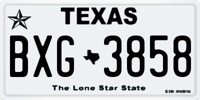 TX license plate BXG3858