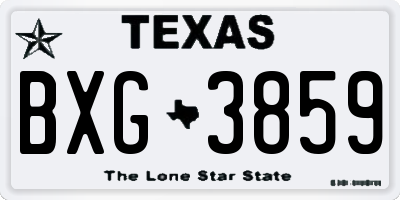 TX license plate BXG3859
