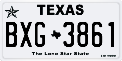 TX license plate BXG3861