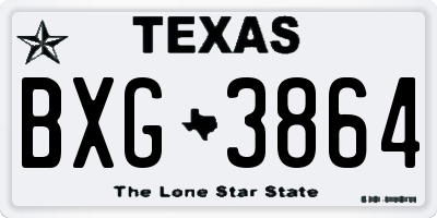 TX license plate BXG3864