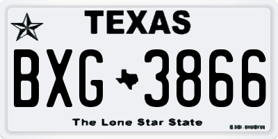 TX license plate BXG3866