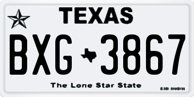 TX license plate BXG3867