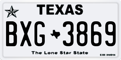 TX license plate BXG3869