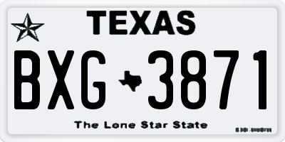 TX license plate BXG3871