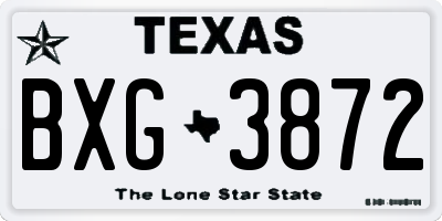 TX license plate BXG3872