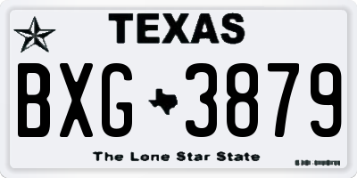 TX license plate BXG3879