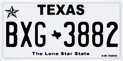 TX license plate BXG3882