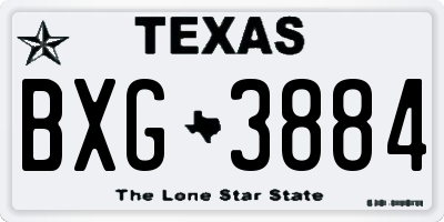 TX license plate BXG3884
