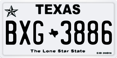 TX license plate BXG3886