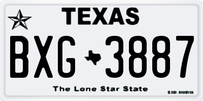 TX license plate BXG3887