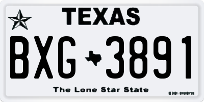 TX license plate BXG3891