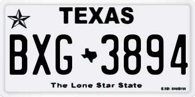 TX license plate BXG3894