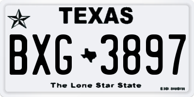 TX license plate BXG3897