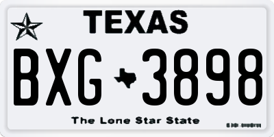 TX license plate BXG3898
