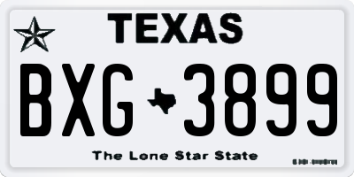 TX license plate BXG3899