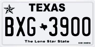 TX license plate BXG3900