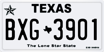 TX license plate BXG3901