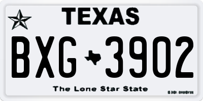 TX license plate BXG3902