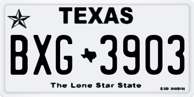 TX license plate BXG3903