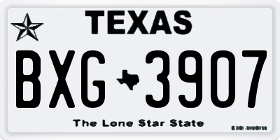 TX license plate BXG3907