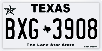 TX license plate BXG3908