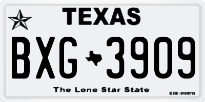TX license plate BXG3909
