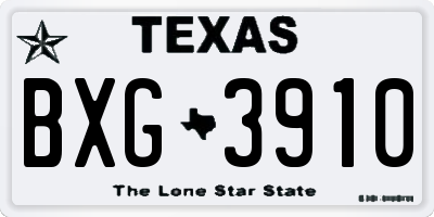 TX license plate BXG3910