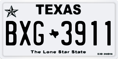 TX license plate BXG3911