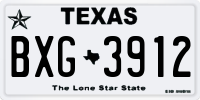 TX license plate BXG3912
