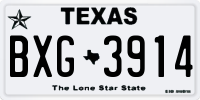 TX license plate BXG3914